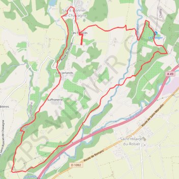 Itinéraire Chavanaise - Grande Randonnée, distance, dénivelé, altitude, carte, profil, trace GPS