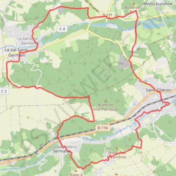 Itinéraire Autour de Saint-Chéron, distance, dénivelé, altitude, carte, profil, trace GPS
