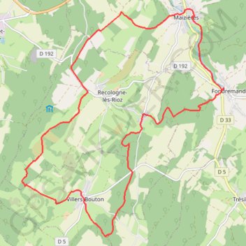 Itinéraire Fondremand Ouest, distance, dénivelé, altitude, carte, profil, trace GPS