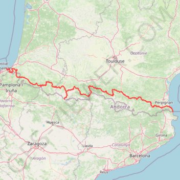 Itinéraire De Portbou à Hendaye à vélo, distance, dénivelé, altitude, carte, profil, trace GPS