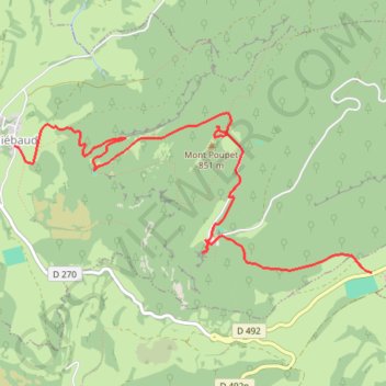 Itinéraire Mont Poupet (Jura), distance, dénivelé, altitude, carte, profil, trace GPS
