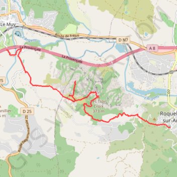 Itinéraire Rocher de Roquebrune-sur-Argens, distance, dénivelé, altitude, carte, profil, trace GPS