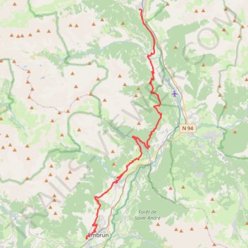 Itinéraire GTHA J3 l'argentière Embrun-20761877, distance, dénivelé, altitude, carte, profil, trace GPS