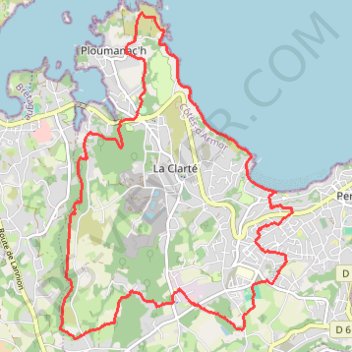Itinéraire Vallée des Traouieros et GR34, distance, dénivelé, altitude, carte, profil, trace GPS