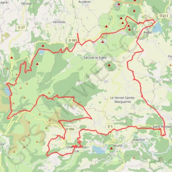 Itinéraire La ronde des lacs - Aydat, distance, dénivelé, altitude, carte, profil, trace GPS
