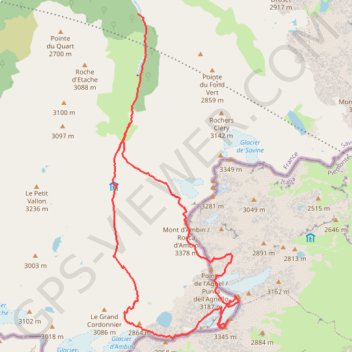 Itinéraire Mont Ambin, distance, dénivelé, altitude, carte, profil, trace GPS