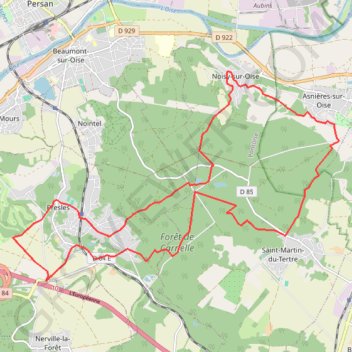 Itinéraire PRESLES, distance, dénivelé, altitude, carte, profil, trace GPS