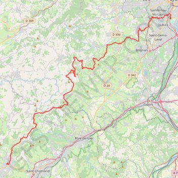 Itinéraire Sainté Lyon VTT 2019 - 71km - 22066 - UtagawaVTT.com, distance, dénivelé, altitude, carte, profil, trace GPS