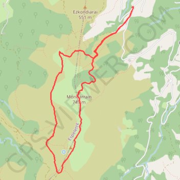 Itinéraire Pic du Mondarrain et d'Ourrezti en boucle, distance, dénivelé, altitude, carte, profil, trace GPS