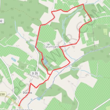 Itinéraire Castelmoron-d'Albret par Caumont-Est, distance, dénivelé, altitude, carte, profil, trace GPS