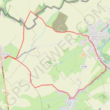 Itinéraire Sentier de la Salmagne - Bettignies, distance, dénivelé, altitude, carte, profil, trace GPS