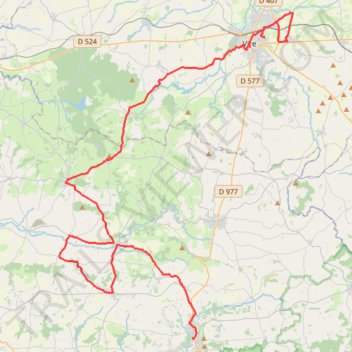 Itinéraire 2 - D MANGEAS Mortain Vire, distance, dénivelé, altitude, carte, profil, trace GPS