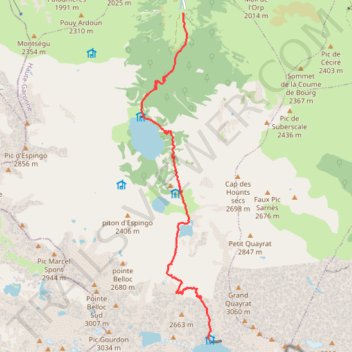 Itinéraire Astau-Refuge-du-Portillon, distance, dénivelé, altitude, carte, profil, trace GPS