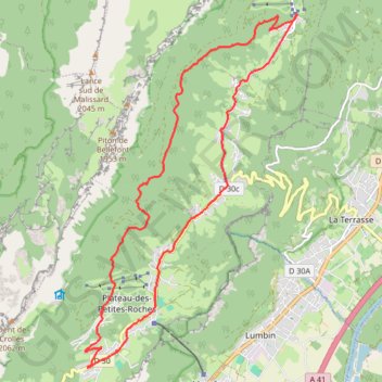 Itinéraire Plateau des petites roches, Saint Hilaire-Col de Marcieu, distance, dénivelé, altitude, carte, profil, trace GPS