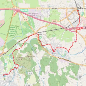 Itinéraire De Salon à Miramas, distance, dénivelé, altitude, carte, profil, trace GPS