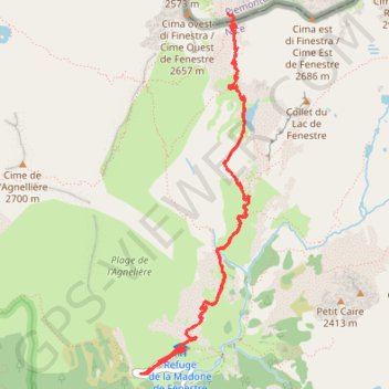 Itinéraire Col de Fenestre, distance, dénivelé, altitude, carte, profil, trace GPS