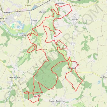Itinéraire Sasnières, distance, dénivelé, altitude, carte, profil, trace GPS