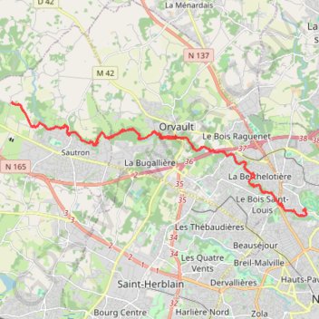 Itinéraire De Nantes à Sautron par le Cens, distance, dénivelé, altitude, carte, profil, trace GPS
