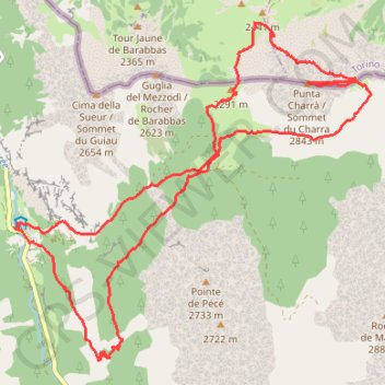 Itinéraire Sommet du Charra en 8 (Cerces - Thabor - Mont Cenis), distance, dénivelé, altitude, carte, profil, trace GPS