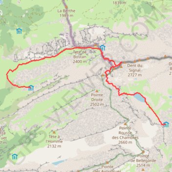 Itinéraire Tour des dents blanches J2, distance, dénivelé, altitude, carte, profil, trace GPS