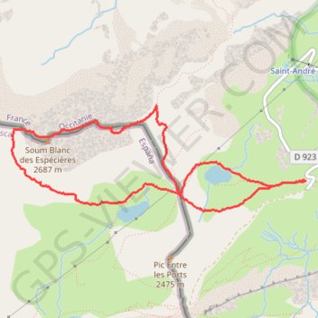 Itinéraire SOUM BLANC D'ESPECIERES (GAVARNIE), distance, dénivelé, altitude, carte, profil, trace GPS