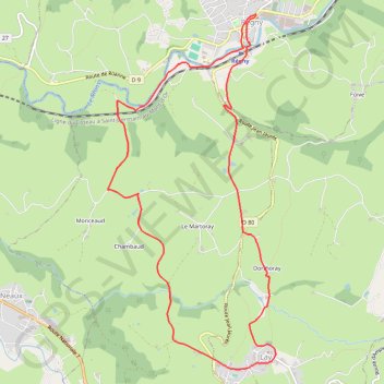 Itinéraire Découverte du viaduc de l'Ecoron - Régny, distance, dénivelé, altitude, carte, profil, trace GPS