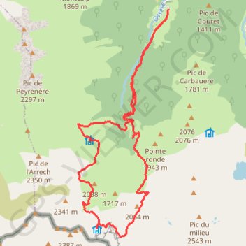 Itinéraire Tour des cabanes d'Ossese, distance, dénivelé, altitude, carte, profil, trace GPS
