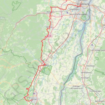 Itinéraire La route des vins d'Alsace, distance, dénivelé, altitude, carte, profil, trace GPS