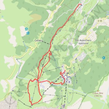 Itinéraire E8 Valmorel Doucy Option B, distance, dénivelé, altitude, carte, profil, trace GPS