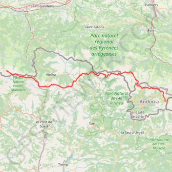Itinéraire hrp_caouillas_pas de la case, distance, dénivelé, altitude, carte, profil, trace GPS