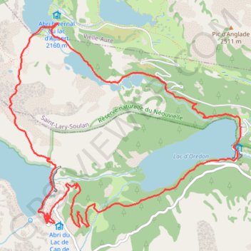 Itinéraire Boucle Lac d’Orédon - d’Aubert - de Cap de Long via le Pas du Gat, distance, dénivelé, altitude, carte, profil, trace GPS
