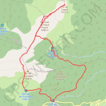 Itinéraire Pis de Cagire depuis le col de Menté, distance, dénivelé, altitude, carte, profil, trace GPS