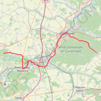 Itinéraire itineraire_Labruyère_Pierrefonds, distance, dénivelé, altitude, carte, profil, trace GPS