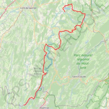 Itinéraire Grande Traversée des Lacs (Étape 1) - Thoirette, distance, dénivelé, altitude, carte, profil, trace GPS