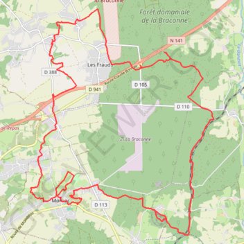 Itinéraire Petit Tour en Forêt de La Braconne, distance, dénivelé, altitude, carte, profil, trace GPS
