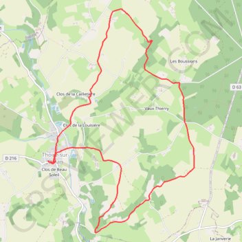 Itinéraire Thoiré sur Dinan - T2 et 3, distance, dénivelé, altitude, carte, profil, trace GPS