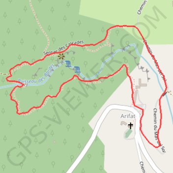Itinéraire Cascades d'Arifat, distance, dénivelé, altitude, carte, profil, trace GPS