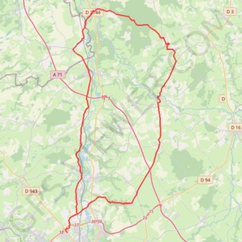Itinéraire ST VICTOR-HERISSON-LE BRETHON-MEAULNE-VAUX-9433277, distance, dénivelé, altitude, carte, profil, trace GPS