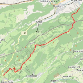 Itinéraire Chasseron traversée, distance, dénivelé, altitude, carte, profil, trace GPS
