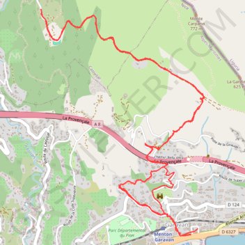 Itinéraire De Garavan à Castellar, distance, dénivelé, altitude, carte, profil, trace GPS