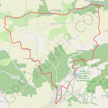 Itinéraire Circuit du chaperon rouge, distance, dénivelé, altitude, carte, profil, trace GPS