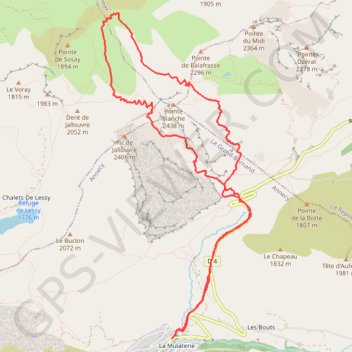 Itinéraire Pointe Blanche, distance, dénivelé, altitude, carte, profil, trace GPS