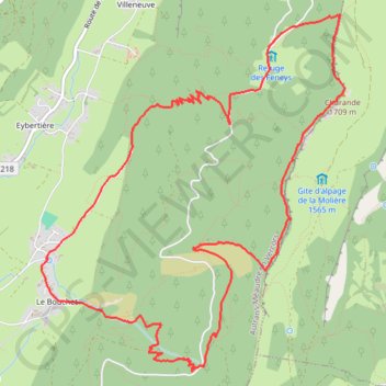 Itinéraire Traversée de Charande depuis Autrans (le Bouchet), distance, dénivelé, altitude, carte, profil, trace GPS