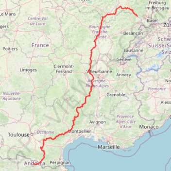 Itinéraire GR7 du Ballon d’Alsace à Andorre, distance, dénivelé, altitude, carte, profil, trace GPS