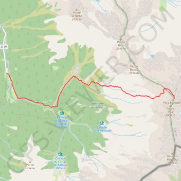 Itinéraire Pic de Lustou, distance, dénivelé, altitude, carte, profil, trace GPS