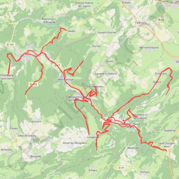 Itinéraire Les Faucons de la Loue à Ornans, distance, dénivelé, altitude, carte, profil, trace GPS