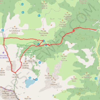 Itinéraire Pic de Pièle de Mil, distance, dénivelé, altitude, carte, profil, trace GPS