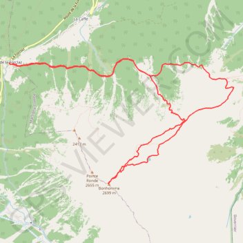 Itinéraire Pointe ronde, distance, dénivelé, altitude, carte, profil, trace GPS