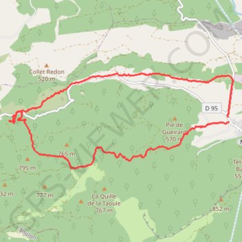 Itinéraire Glacières de Pivaut départ de Mazaugues, distance, dénivelé, altitude, carte, profil, trace GPS