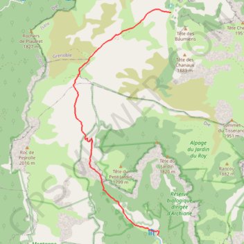 Itinéraire Cirque archiane partie 1, distance, dénivelé, altitude, carte, profil, trace GPS